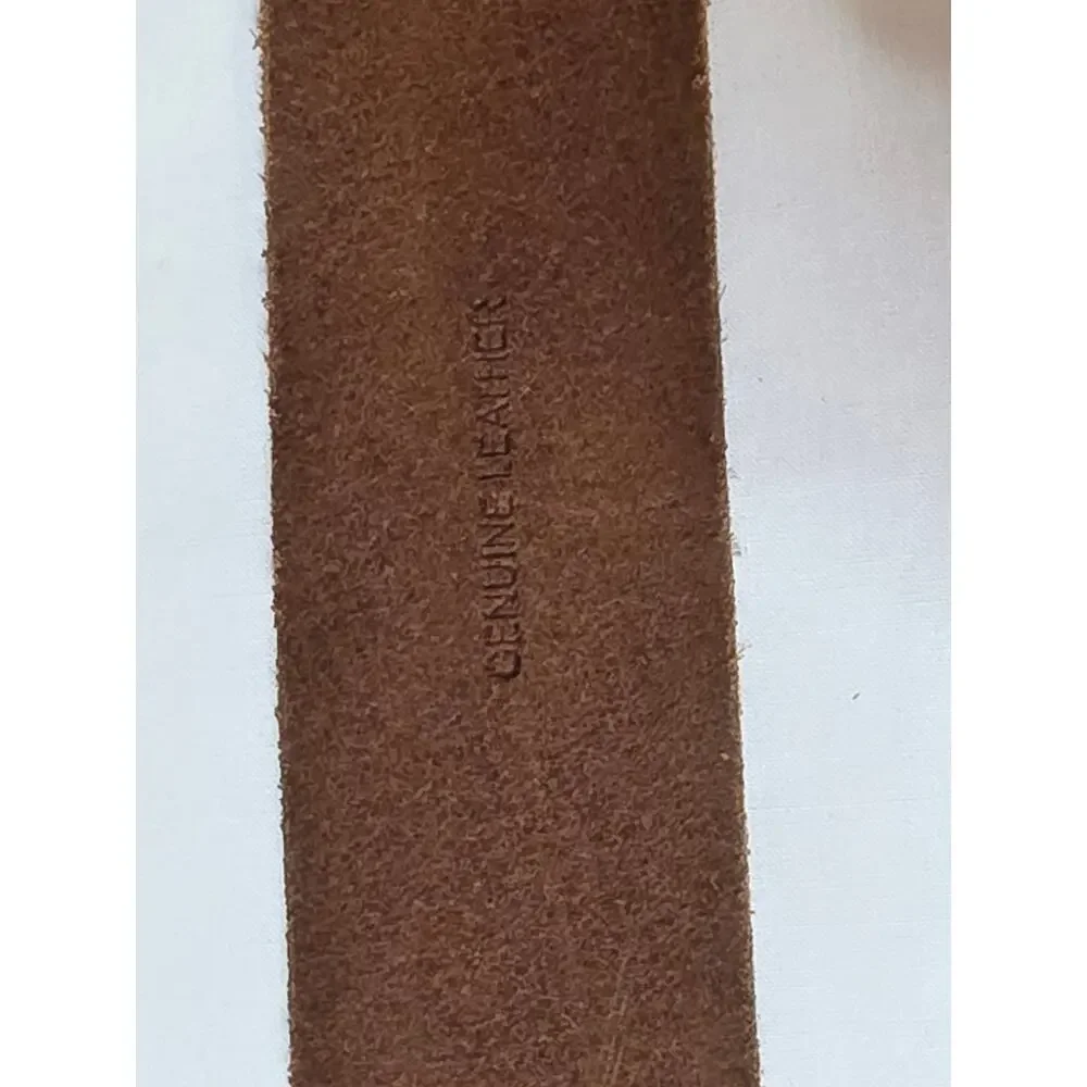 American Eagle Brown Genuine Leather Belt Eagle Logo Distressed 37.75